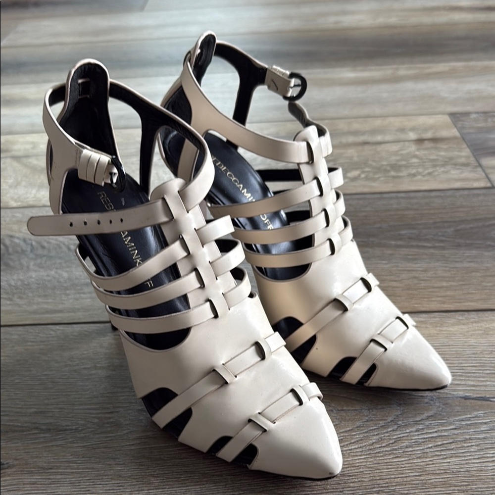 Rebecca Minkoff Women's Cream Strappy Heels